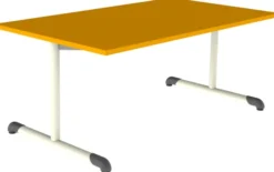 Table Bandana - 140 x 80 cm - piétement à dégagement latéral époxy - plateau stratifié - taille 3