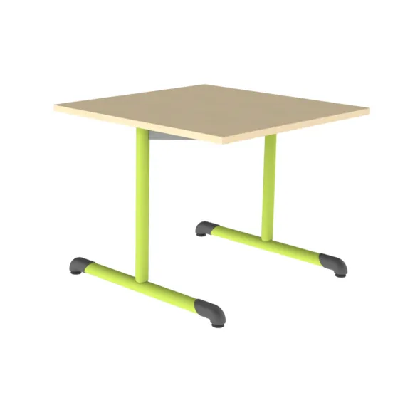 Table Bandana - 80 x 80 cm - piétement à dégagement latéral époxy - plateau stratifié antibruit - taille 4