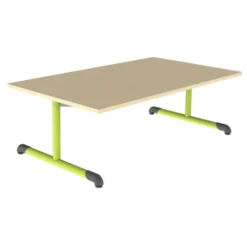 Table Bandana - 140 x 80 cm - piétement à dégagement latéral époxy - plateau stratifié antibruit - taille 1