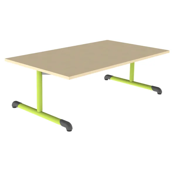 Table Bandana - 140 x 80 cm - piétement à dégagement latéral époxy - plateau stratifié antibruit - taille 1