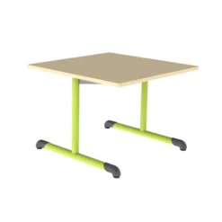 Table Bandana - 80 x 80 cm - piétement à dégagement latéral époxy - plateau stratifié antibruit - taille 3