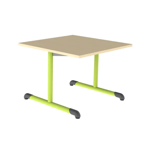 Table Bandana - 80 x 80 cm - piétement à dégagement latéral époxy - plateau stratifié antibruit - taille 3