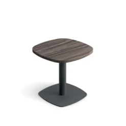 Table basse carrée angles arrondis Tamaris - 43 x 43 cm - piétement socle carré angles arrondis - stratifié