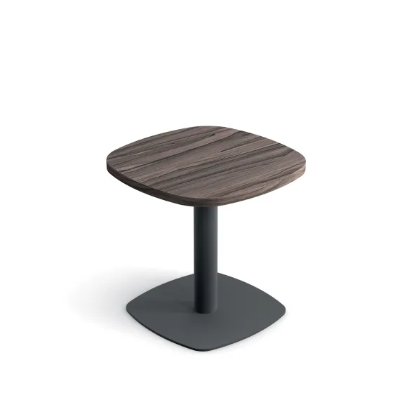 Table basse carrée angles arrondis Tamaris - 43 x 43 cm - piétement socle carré angles arrondis - stratifié