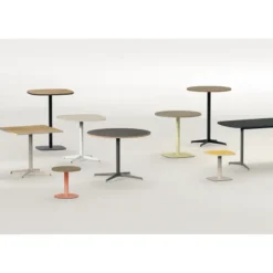 Table basse carrée angles arrondis Tamaris - 43 x 43 cm - piétement socle carré angles arrondis - stratifié
