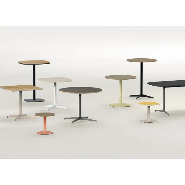 Table basse carrée angles arrondis Tamaris - 43 x 43 cm - stratifié - socle carré angles arrondis - stratifié