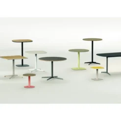 Table basse carrée angles arrondis Tamaris - 60 x 60 cm - piétement socle carré - stratifié