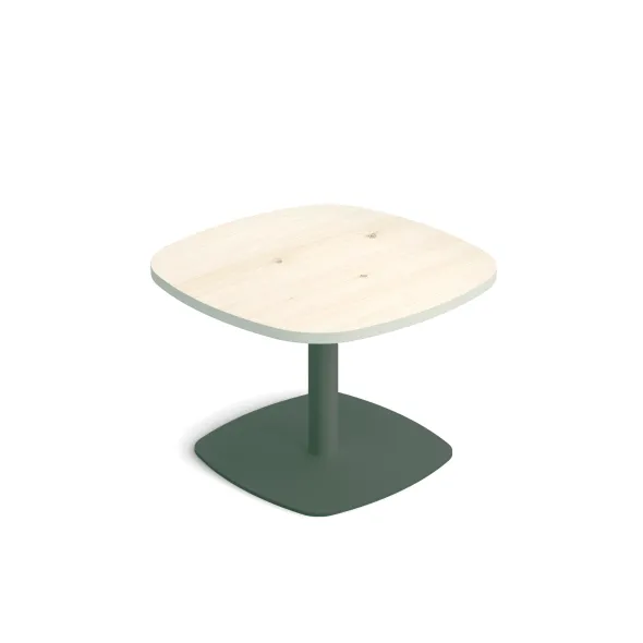 Table basse carrée angles arrondis Tamaris - 60 x 60 cm - piétement socle carré - stratifié