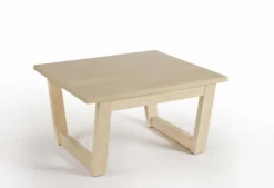 Table basse carrée Cadeo - stratifié - structure hêtre - 60 x 60 cm