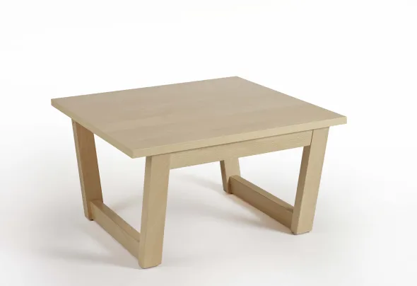 Table basse carrée Cadeo - stratifié - structure hêtre - 60 x 60 cm