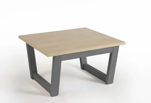 Table basse carrée Cadeo - stratifié - structure hêtre - 60 x 60 cm