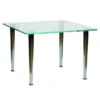 Table basse carrée Evy - 50 x 50 cm - plateau verre - piétement métal