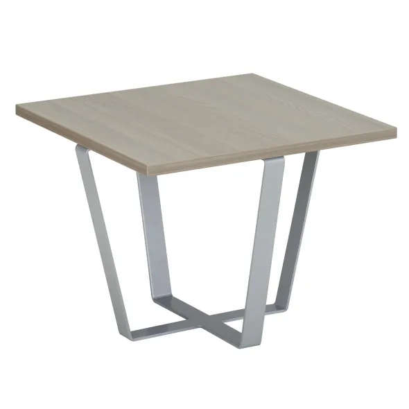 Table basse carrée Facett II - 50 x 50 cm - piétement gris métal
