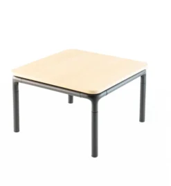 Table basse carrée Mendi - 60 x 60 cm - plateau chêne blanchi