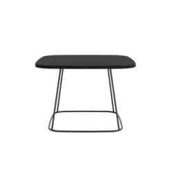 Table basse carrée Modul@ - l. 65 x h. 43 x pr. 65 cm - plateau anthracite - piétement noir