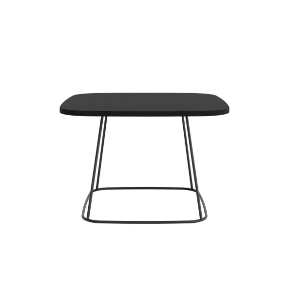 Table basse carrée Modul@ - l. 65 x h. 43 x pr. 65 cm - plateau anthracite - piétement noir