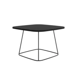 Table basse carrée Modul@ - l. 65 x h. 43 x pr. 65 cm - plateau anthracite - piétement noir