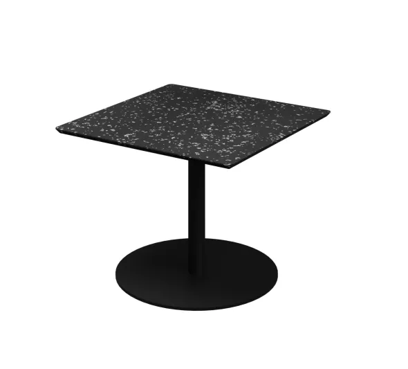 Table basse carré Trinquet - 60 x 60 x h. 45 cm - plateau PS 100% recyclé - piétement époxy