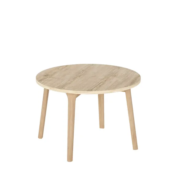Table basse Cedric - Ø 67 x h.47 cm - plateau stratifié hydrofuge - 4 pieds frêne
