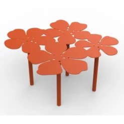 Table basse fleur Notus - métal - l. 67 x h. 30 x pr. 60 cm