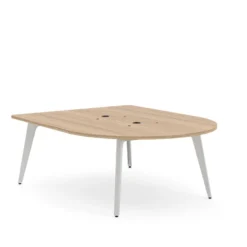 Table basse forme D 4/6 places Lares Media II - l. 140 x h. 66 x pr. 180 cm - 2 prises de courant + 4 prises USB C