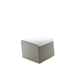 Table basse Mendi - tissu S et bois - plateau laqué blanc