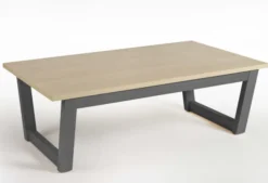 Table basse rectangulaire Cadeo - stratifié - structure hêtre - 100 x 60 cm