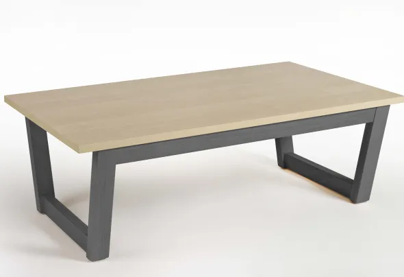 Table basse rectangulaire Cadeo - stratifié - structure hêtre - 100 x 60 cm