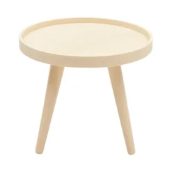 Table basse ronde Alma - Ø 46 cm - pieds bois