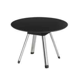Table basse ronde Bulle - stratifié - pieds chromés - Ø 60 cm