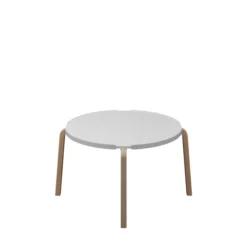 Table basse ronde Hocus - Ø 69 cm - plateau PS 100 % recyclé - piétement bois