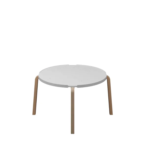 Table basse ronde Hocus - Ø 69 cm - plateau PS 100 % recyclé - piétement bois