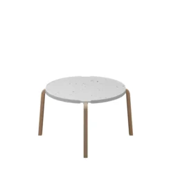Table basse ronde Hocus - Ø 69 cm - plateau PS 100 % recyclé - piétement bois