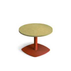 Table basse ronde Tamaris - Ø 60 cm - piétement socle carré - stratifié