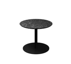 Table basse ronde Trinquet - Ø 60 cm - h.45 cm - plateau PS 100 % recyclé - piétement époxy