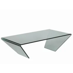 Table basse trapèze Karnak 120 x 65 cm - verre trempé