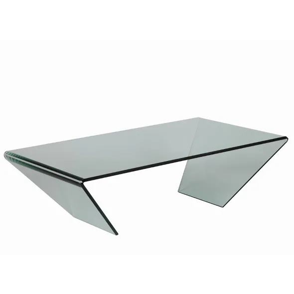 Table basse trapèze Karnak 120 x 65 cm - verre trempé