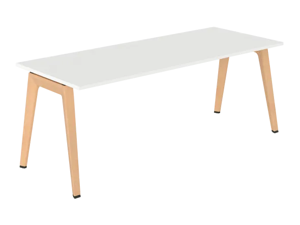 Table B Free - 200 x 80 cm - mélaminé - piétement bois