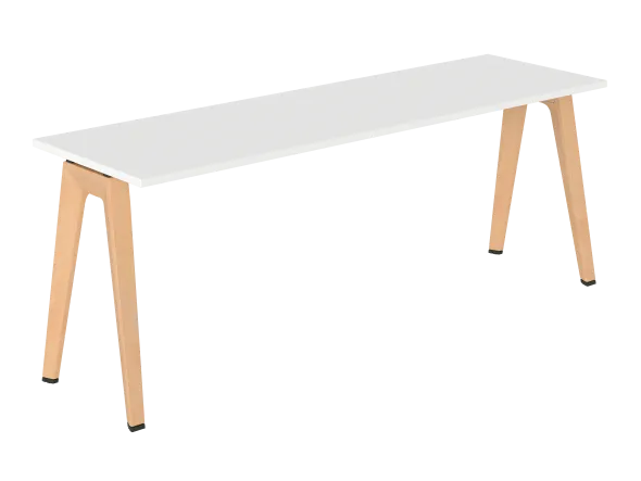 Table B Free - 200 x 60 cm - mélaminé - piétement bois