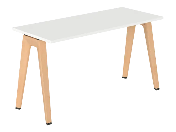 Table B Free - 140 x 60 cm - mélaminé - piétement bois