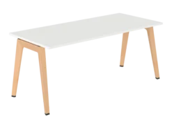 Table B Free - 180 x 80 cm - mélaminé - piétement bois