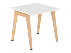 Table B Free - 80 x 80 cm - mélaminé - piétement bois