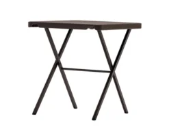 Table bistrot pliante carrée Zang - plateau en résine de synthèse - l. 68 x pr. 68 cm - bronze