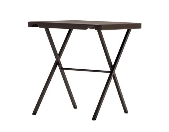 Table bistrot pliante carrée Zang - plateau en résine de synthèse - l. 68 x pr. 68 cm - bronze