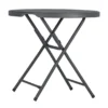 Table bistrot pliante ronde Zang - plateau en résine de synthèse - Ø 81 cm - gris foncé