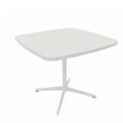 Table Break - 90 x 90 cm - plateau stratifié - piétement central époxy ou chromé