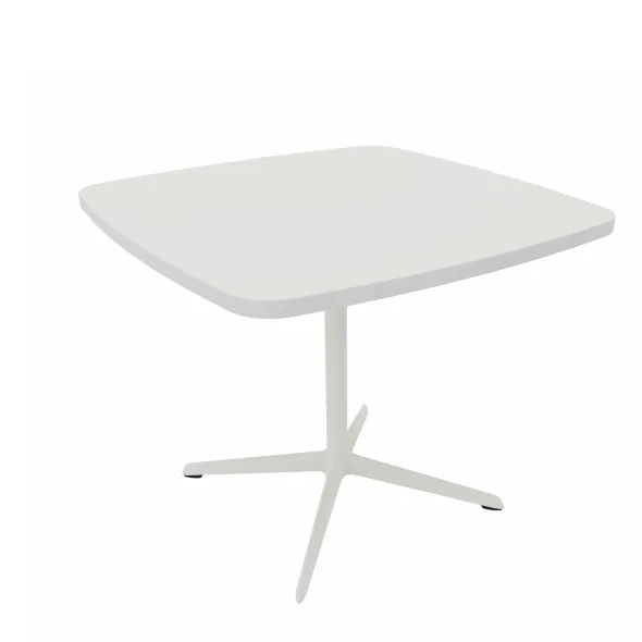 Table Break - 90 x 90 cm - plateau stratifié - piétement central époxy ou chromé