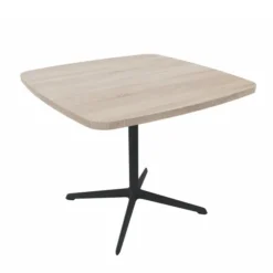 Table Break - 90 x 90 cm - plateau stratifié - piétement central époxy ou chromé