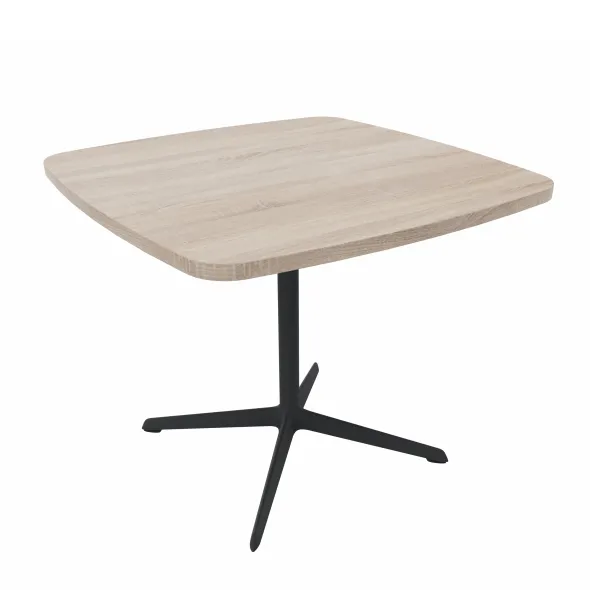 Table Break - 90 x 90 cm - plateau stratifié - piétement central époxy ou chromé