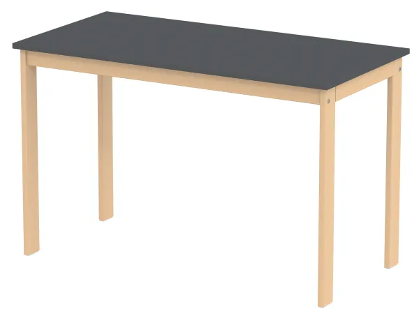 Table bureau rectangulaire - Naya - 120 x 60 cm - structure hêtre verni naturel